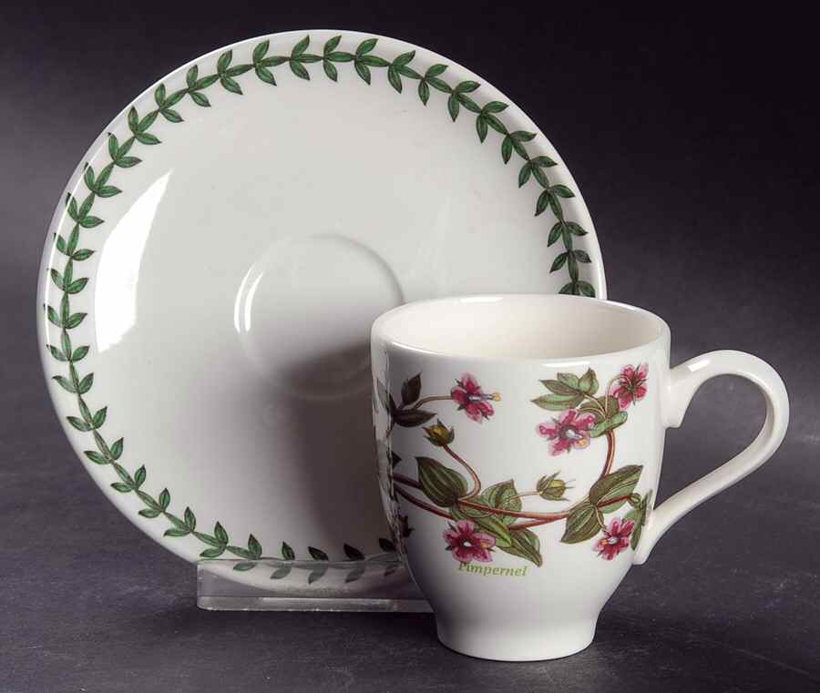 Botanic Garden Footed Demitasse Cup & Saucer Set by Portmeirion-1