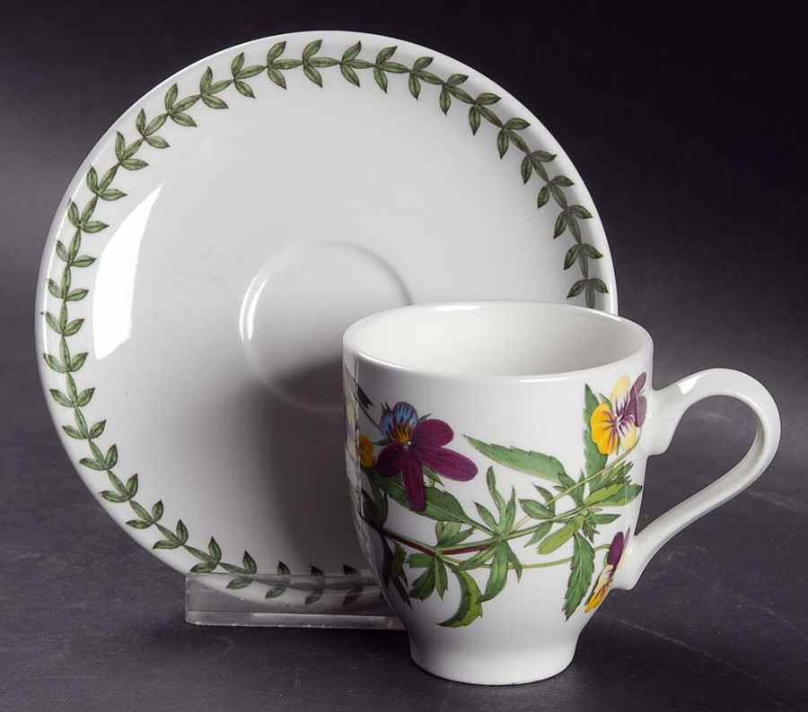 Botanic Garden Footed Demitasse Cup & Saucer Set by Portmeirion-1