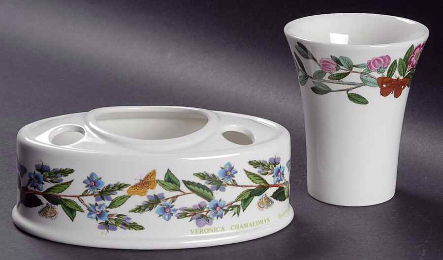 Botanic Garden Toothbrush Holder &Tumbler Set by Portmeirion-1