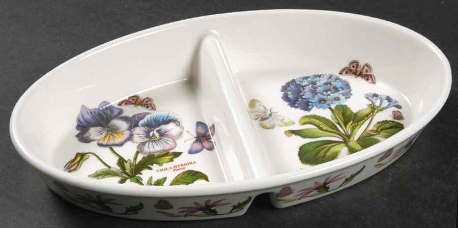 Botanic Garden 11" Oval Divided Baker by Portmeirion-1