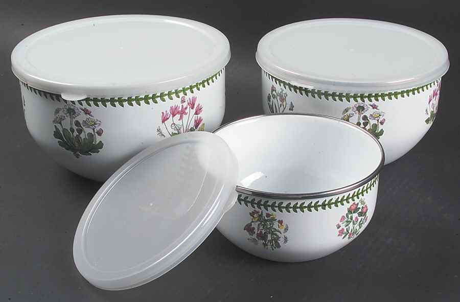 Botanic Garden 3 Pc Metal Bowl & Plastic Lid (5 3/4", 7", 7 3/4") by Portmeirion-1