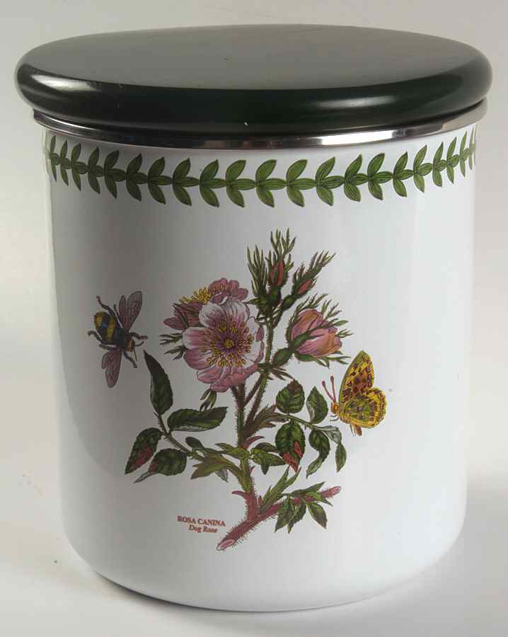 Botanic Garden Medium Metal Canister & Wood Lid by Portmeirion-1