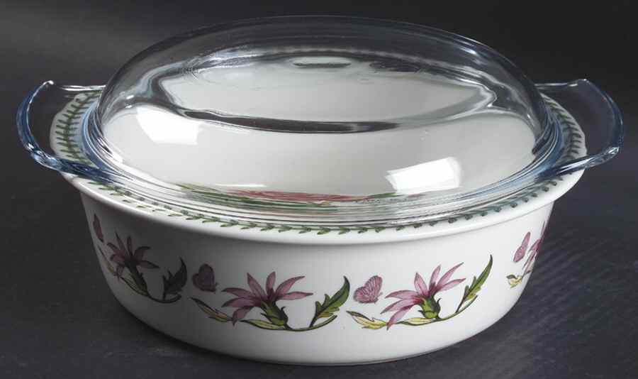 Botanic Garden 2 Qt Round Casserole & Glass Lid (Fire&Ice) by Portmeirion-1