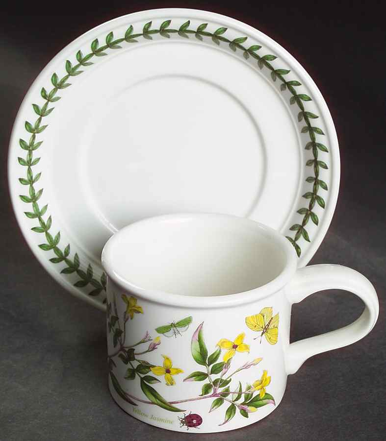 Botanic Garden Drum Flat Cup & Saucer Set by Portmeirion-1