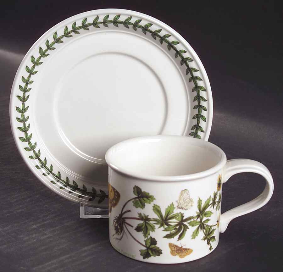 Botanic Garden Drum Flat Cup & Saucer Set by Portmeirion-1