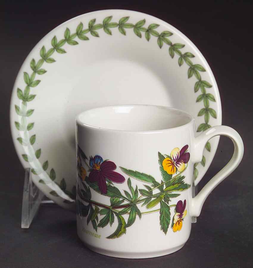 Botanic Garden Can Shape Demitasse Cup and Saucer Set by Portmeirion-1
