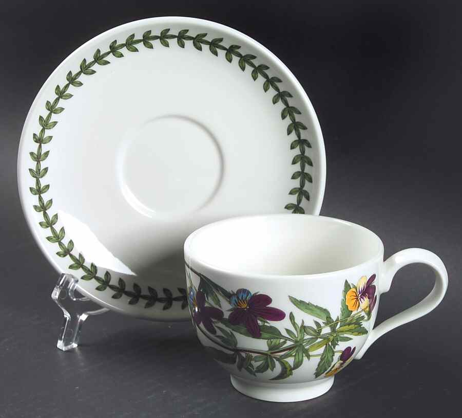 Botanic Garden Traditional Footed Cup & Saucer Set by Portmeirion-1