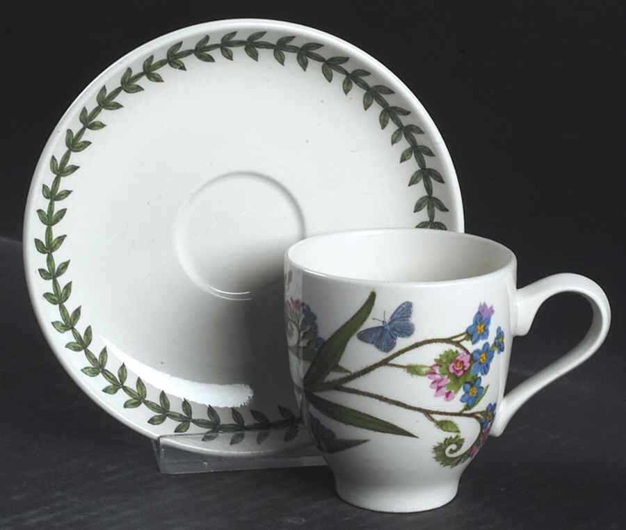 Botanic Garden Footed Demitasse Cup & Saucer Set by Portmeirion-1