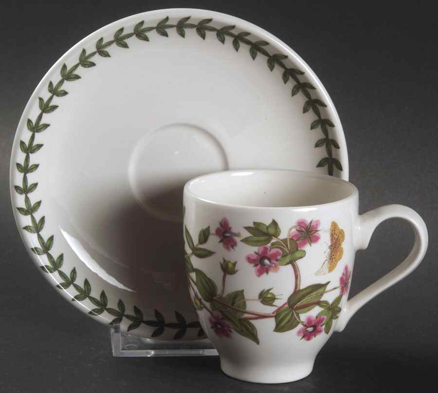 Botanic Garden Footed Demitasse Cup & Saucer Set by Portmeirion-1