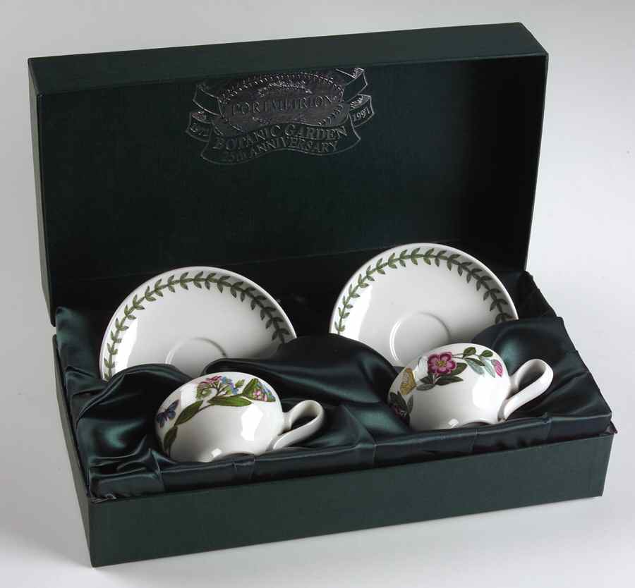 Botanic Garden 25th Anniversary Espresso Cup & Saucer - Set of 2 by Portmeirion-1