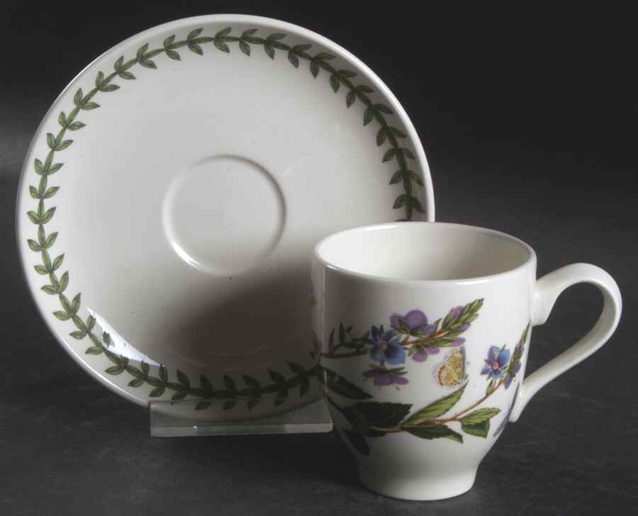 Botanic Garden Footed Demitasse Cup & Saucer Set by Portmeirion-1