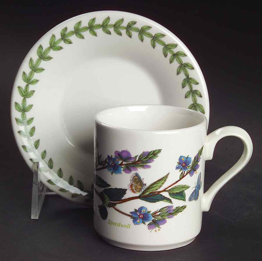 Botanic Garden Can Shape Demitasse Cup and Saucer Set by Portmeirion-1