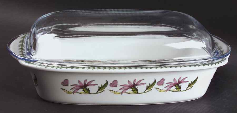 Botanic Garden 3 Qt Oblong Covered Casserole & Glass Lid by Portmeirion-1