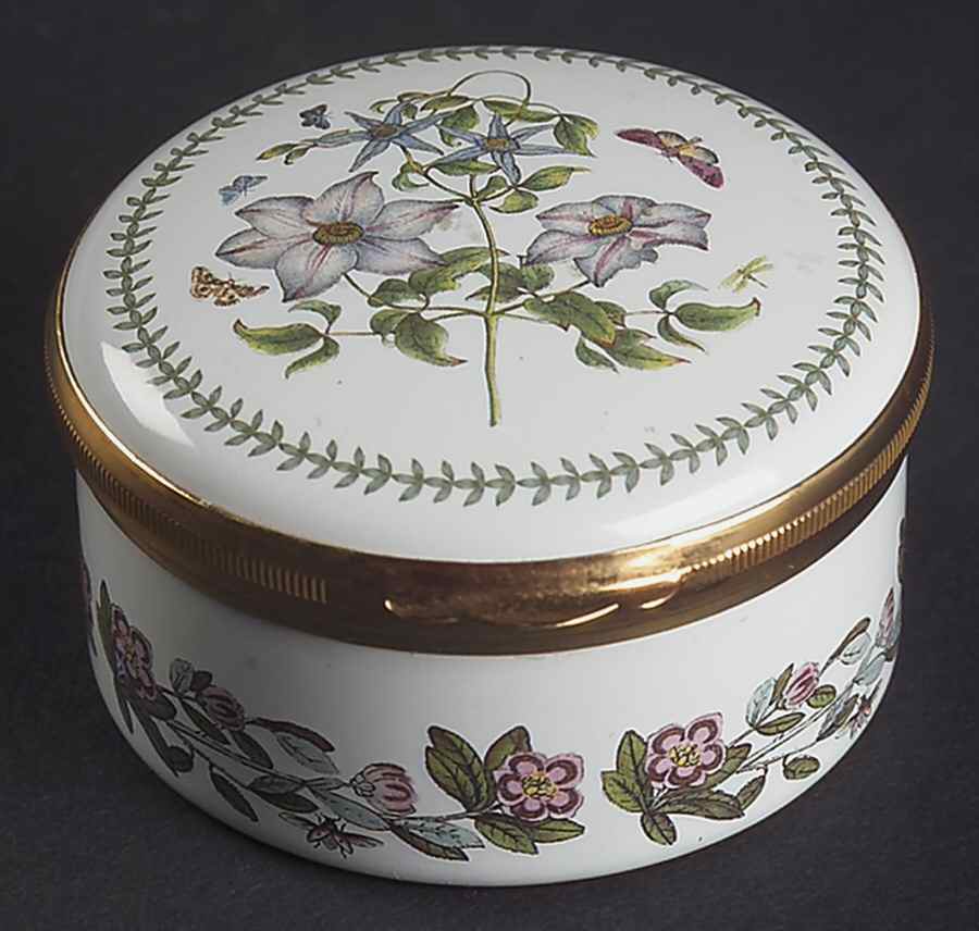 Botanic Garden 2" Round Enamel Box W/Hinged Lid by Portmeirion-1