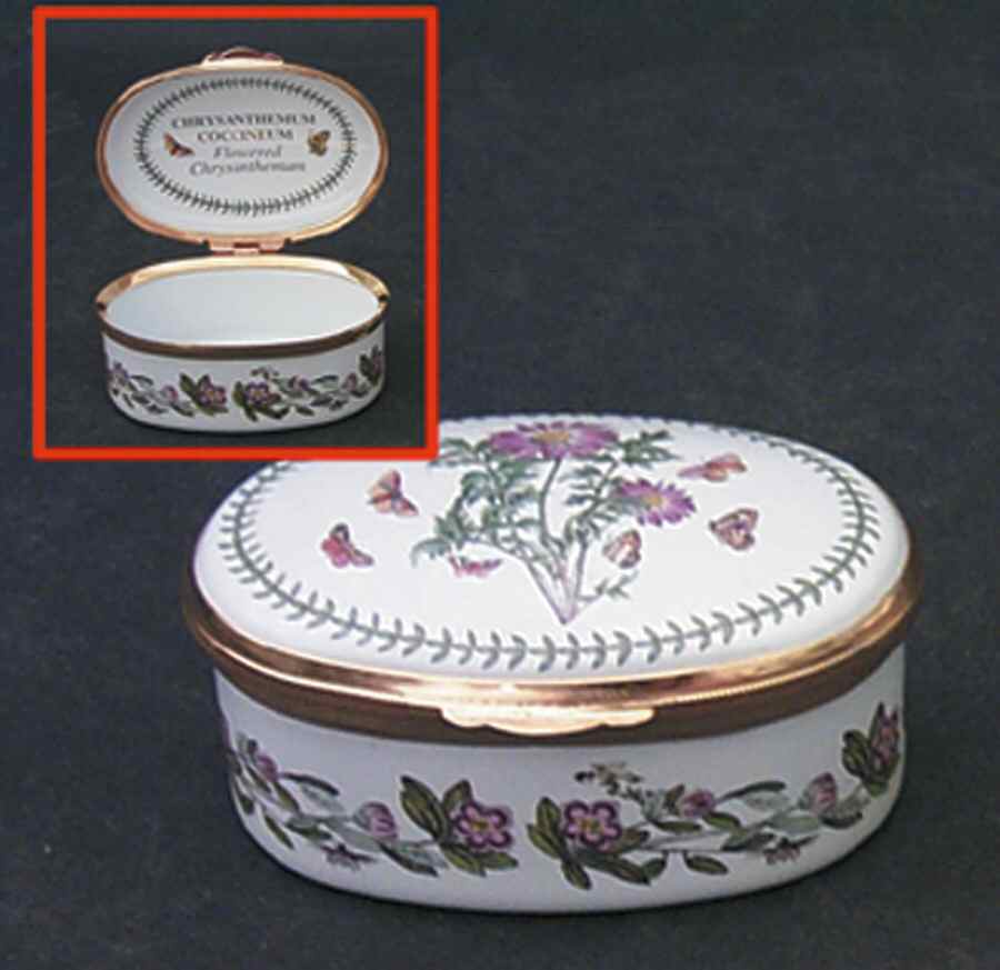 Botanic Garden 2.5" Oval Enamel Box W/Hinged Lid by Portmeirion-1