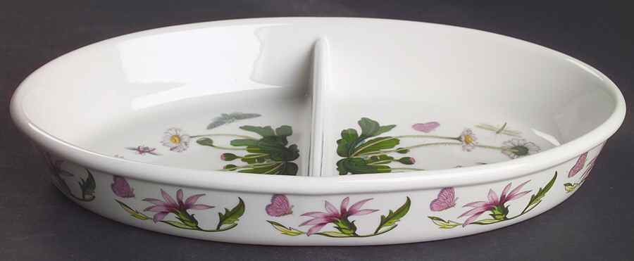 Botanic Garden 11" Oval Divided Vegetable Bowl by Portmeirion-1