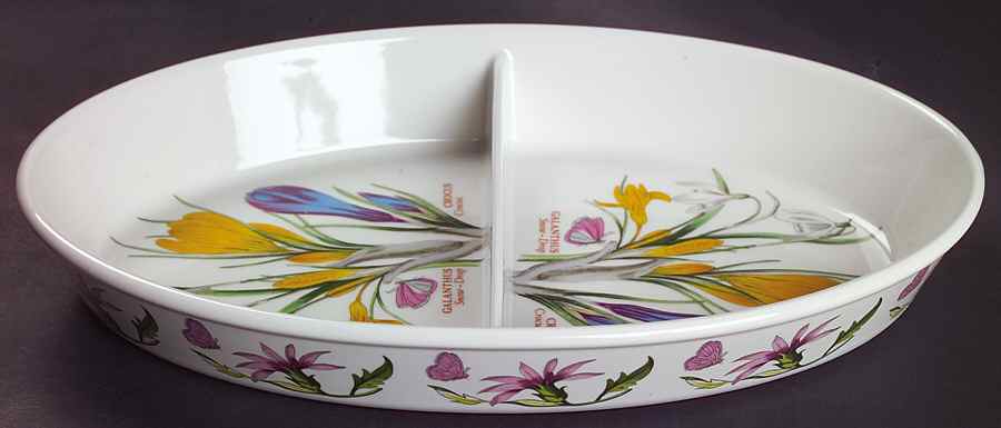 Botanic Garden 11" Oval Divided Vegetable Bowl by Portmeirion-1