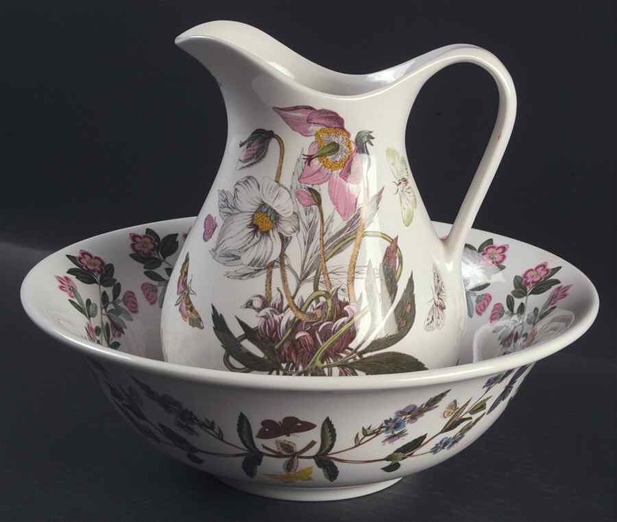 Botanic Garden Pitcher/Ewer & Bowl Set (Pitcher/Ewer56oz&11"Bowl) by Portmeirion-1