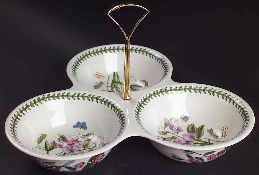 Botanic Garden 3-Part Relish with Metal Handle by Portmeirion-1