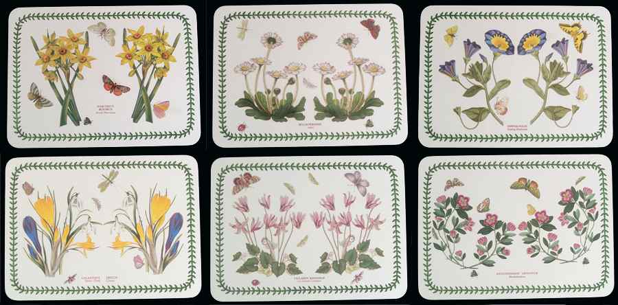 Botanic Garden Small Corkboard Placemat (Set of 6 Motifs) by Portmeirion-1