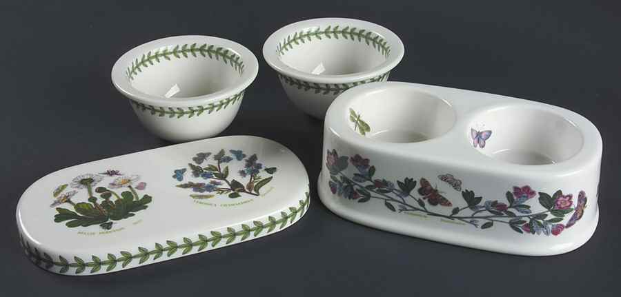 Botanic Garden Pinch Salt & Pepper Set w/Lid & 2 Cellars by Portmeirion-1