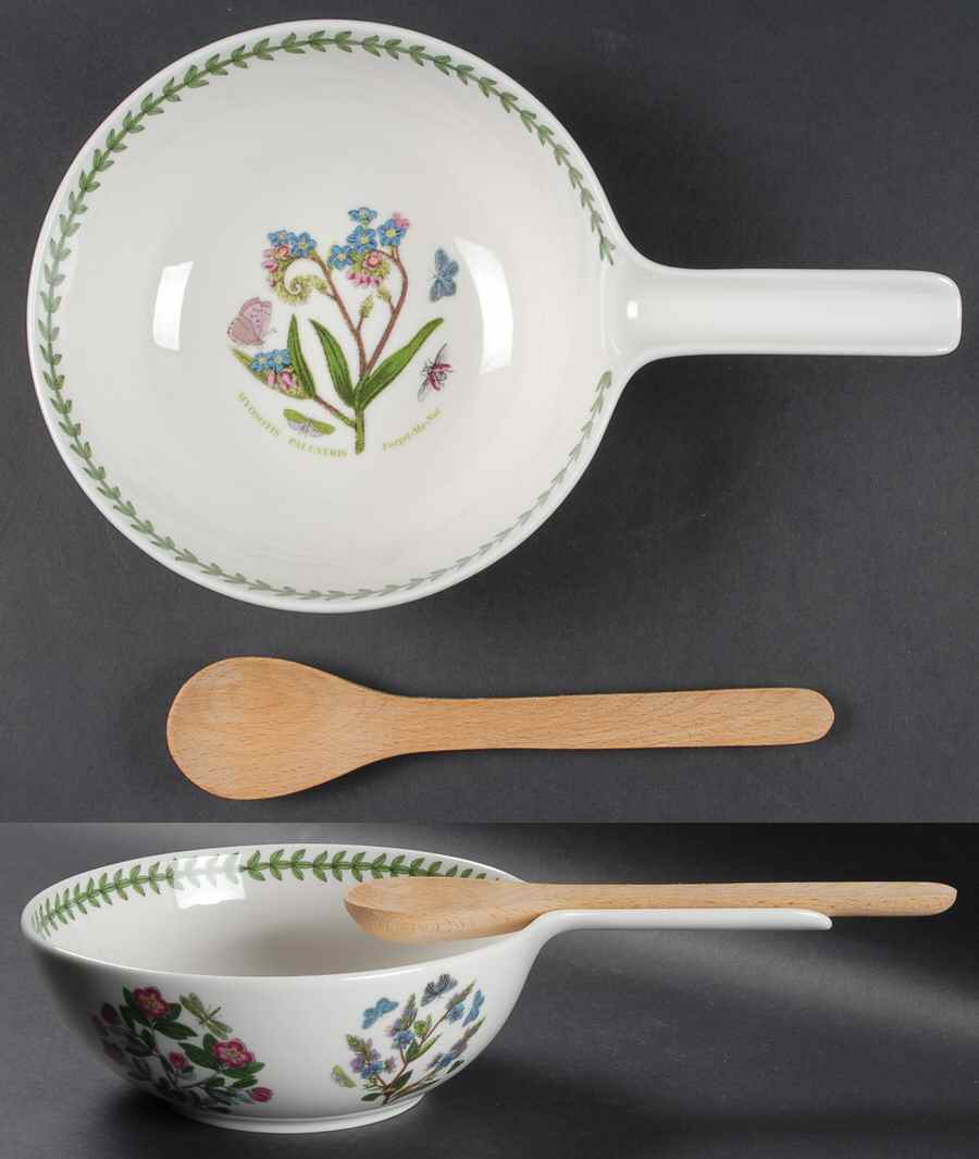 Botanic Garden Serving Bowl W/Spoon Rest & Wood Spoon by Portmeirion-1