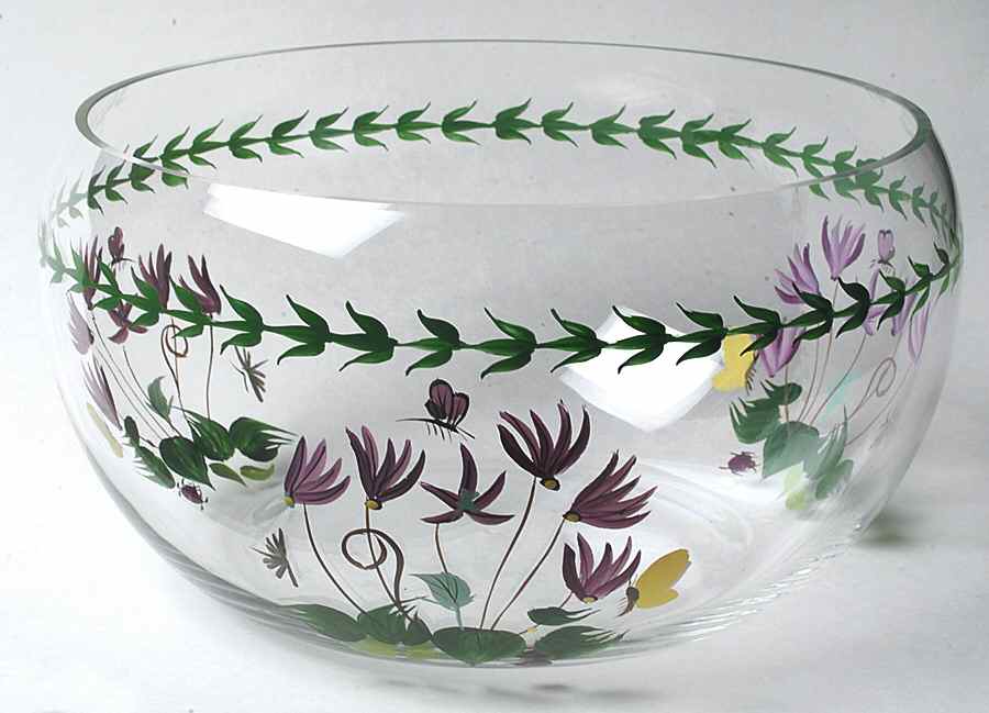 Botanic Garden Hand Painted Glass Salad Bowl by Portmeirion-1
