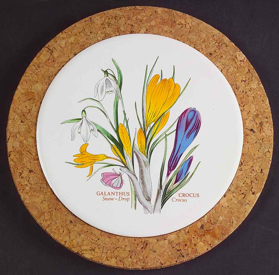 Botanic Garden 7" Round Cork Front & Back Trivet by Portmeirion-1