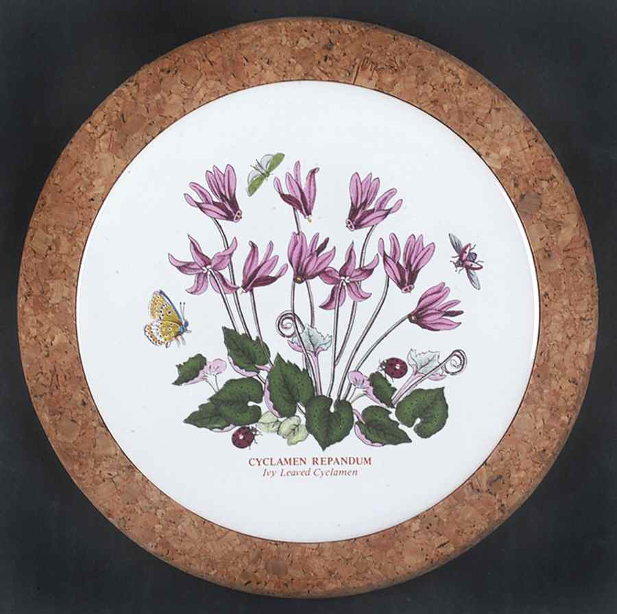 Botanic Garden 7" Round Cork Front & Back Trivet by Portmeirion-1