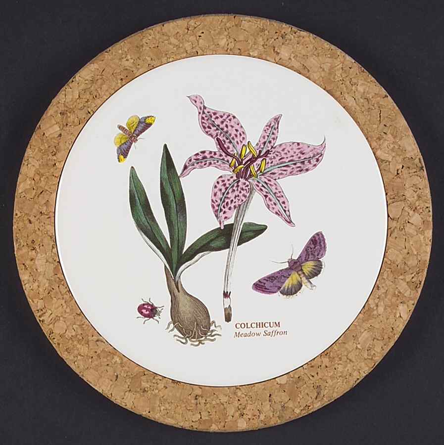 Botanic Garden 7" Round Cork Front & Back Trivet by Portmeirion-1