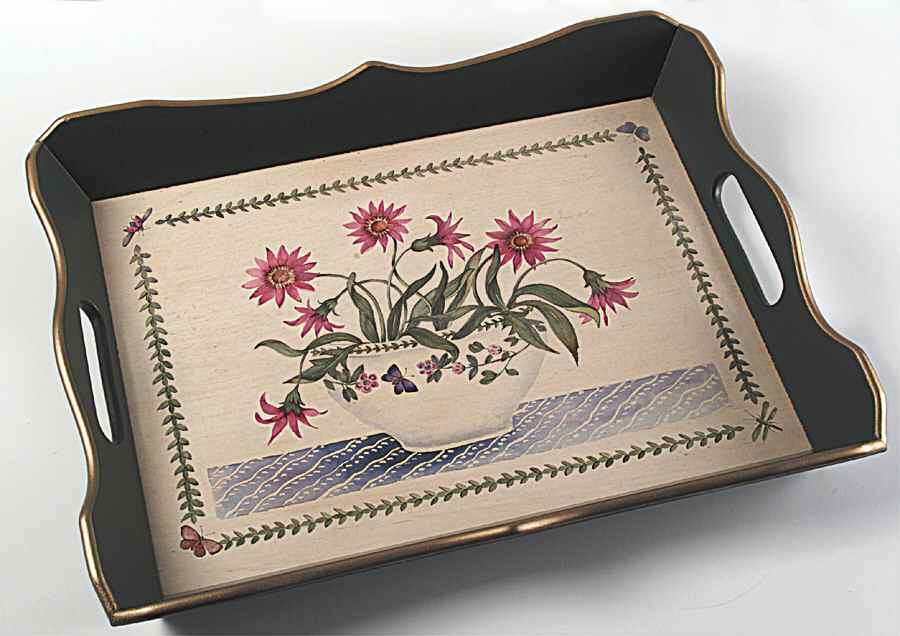 Botanic Garden Rectangular Wood Tray by Portmeirion-1
