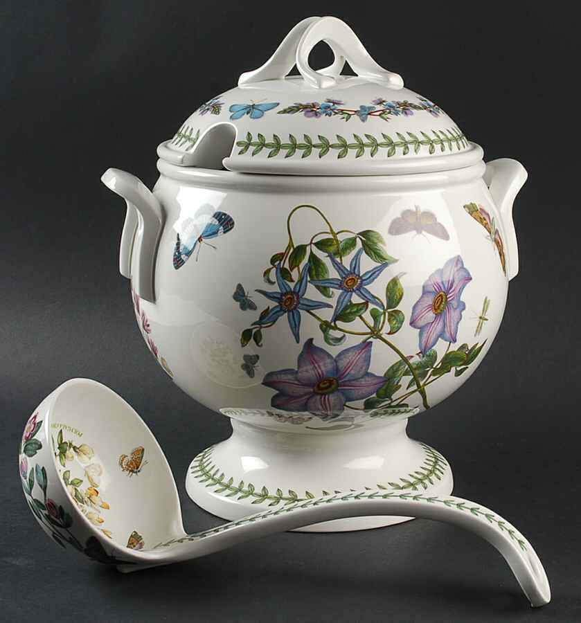 Botanic Garden Signed Tureen & Lid with Ladle by Portmeirion-1