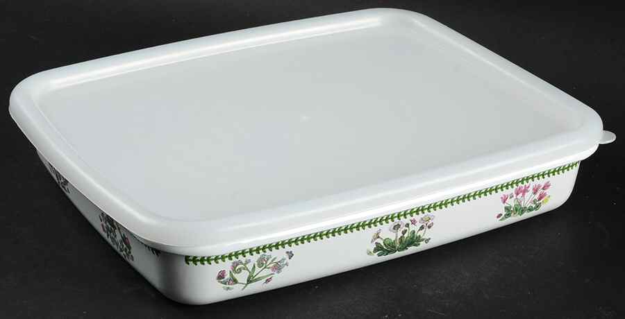Botanic Garden 10" Rectangular Metal Baker W/Plastic Lid by Portmeirion-1
