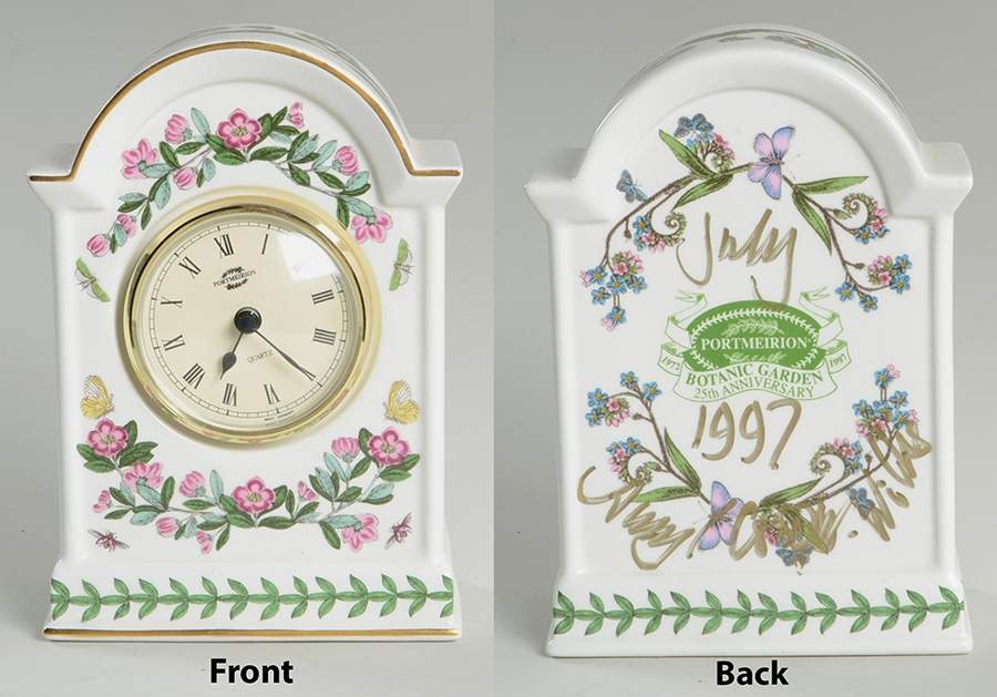 Botanic Garden Signed 25th Anniversary Mantel Clock by Portmeirion-1