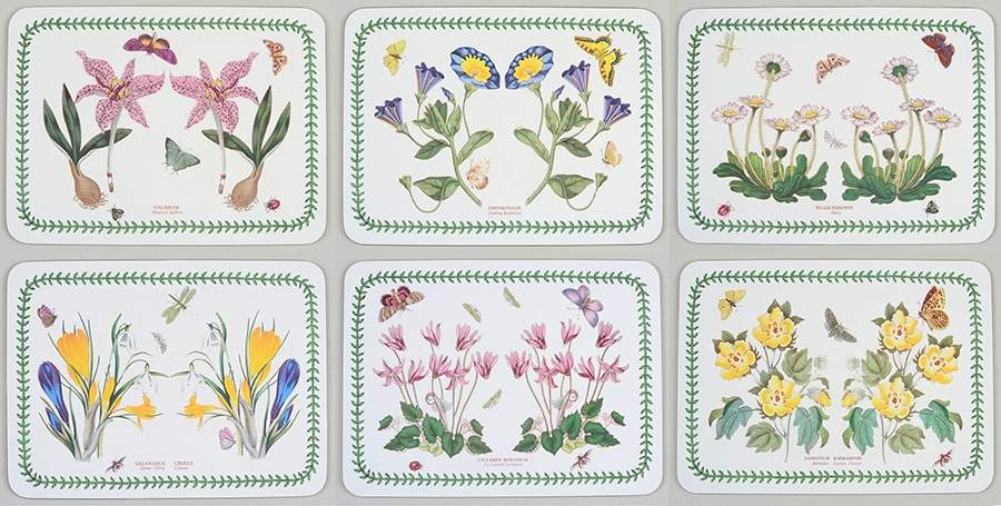 Botanic Garden (Set of 6 Motif) Corkboard Placemats by Portmeirion-1
