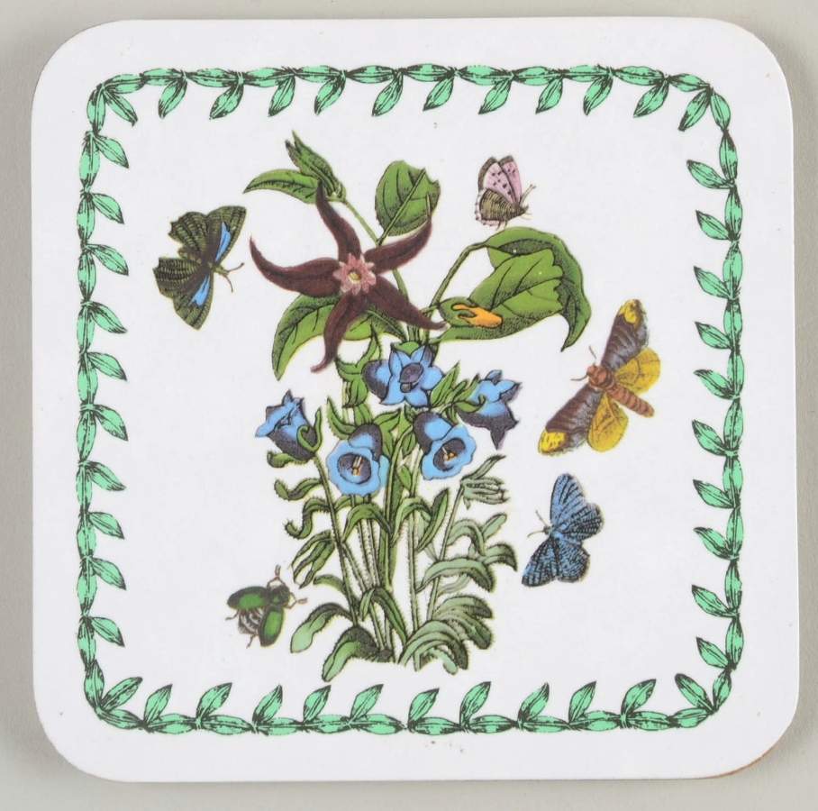 Botanic Garden Square Wood Coaster W/Felt Back by Portmeirion-1