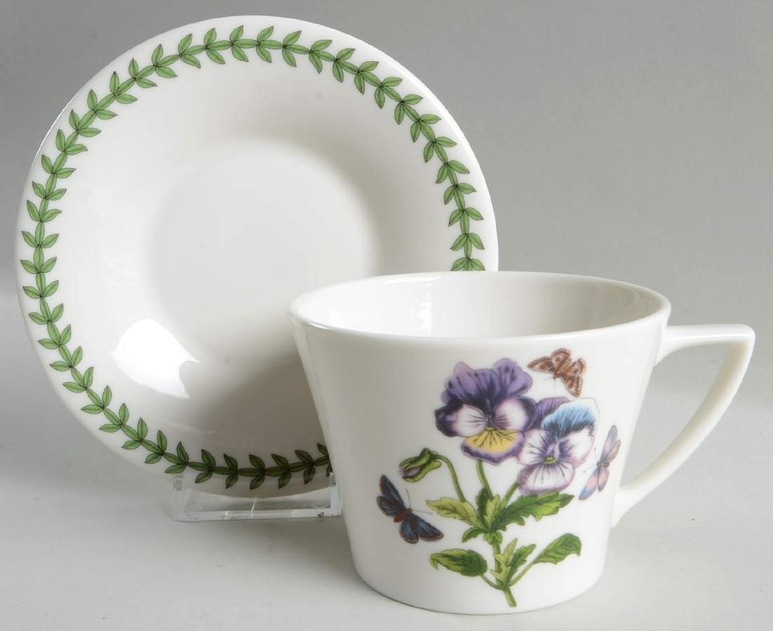 Botanic Garden Flat Cup & Saucer Set by Portmeirion-1