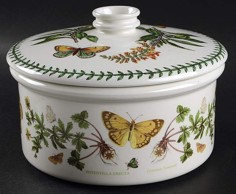 Botanic Garden 1.5 Qt Drum Shaped Rd Cov Casserole/Veg/Souffle by Portmeirion-1