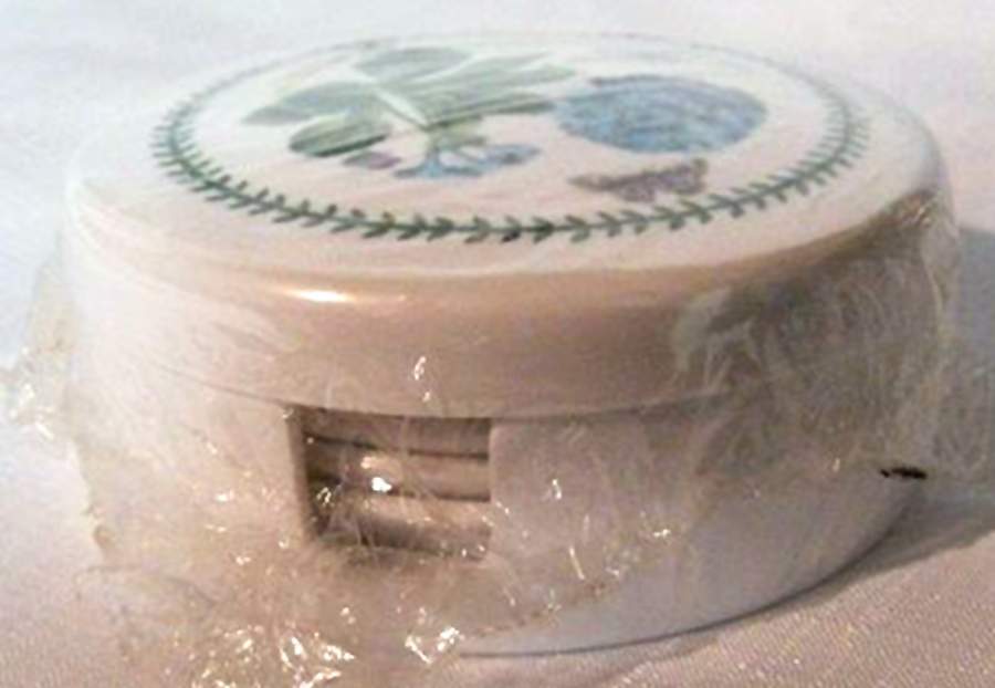 Botanic Garden Plastic Coaster - Set of 6 & Holder with Lid by Portmeirion-1