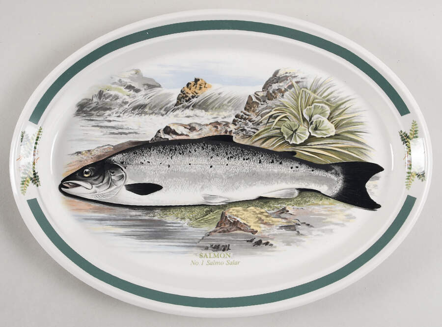 Compleat Angler Band 13" Oval Serving Platter by Portmeirion-1