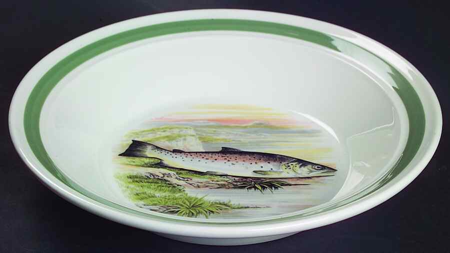 Compleat Angler Band Rim Soup Bowl by Portmeirion-1