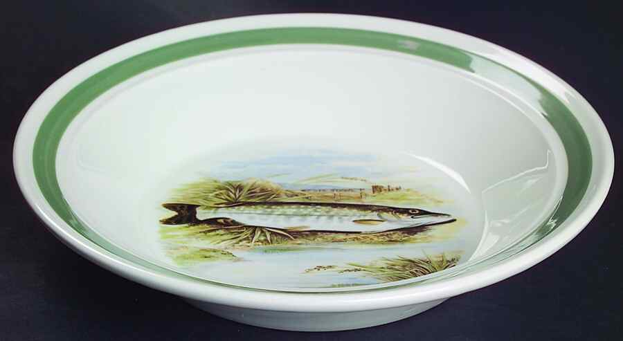 Compleat Angler Band Rim Soup Bowl by Portmeirion-1
