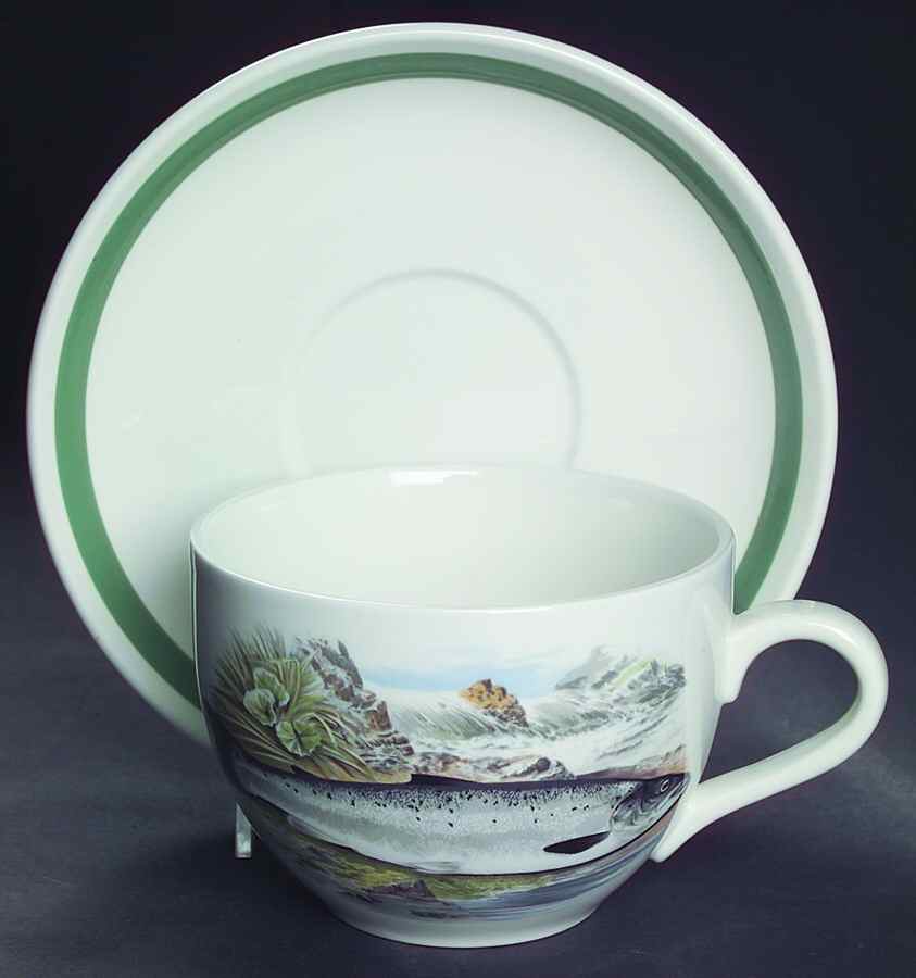 Compleat Angler Band Jumbo Cup & Saucer Set by Portmeirion-1