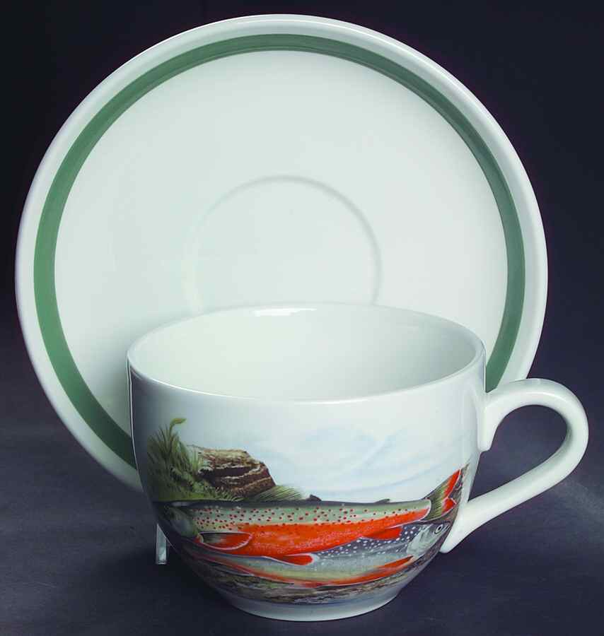 Compleat Angler Band Jumbo Cup & Saucer Set by Portmeirion-1