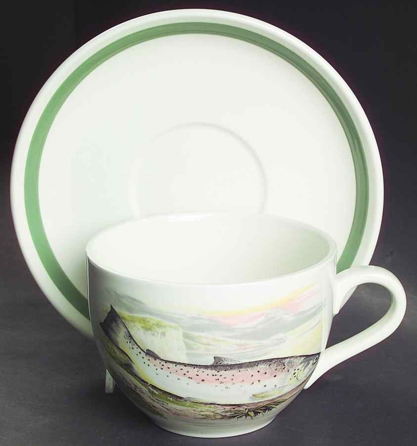Compleat Angler Band Jumbo Cup & Saucer Set by Portmeirion-1