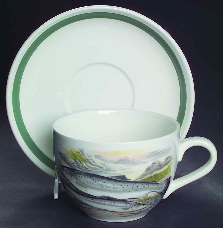 Compleat Angler Band Jumbo Cup & Saucer Set by Portmeirion-1