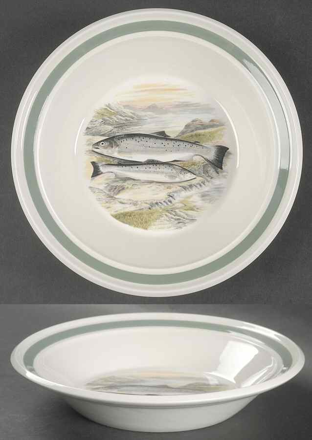 Compleat Angler Band Rim Soup Bowl by Portmeirion-1