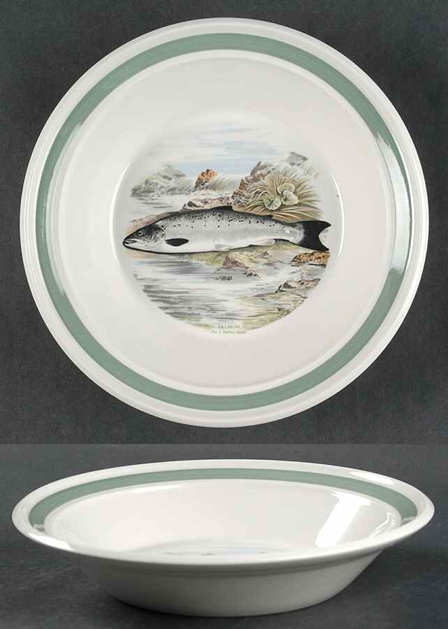 Compleat Angler Band Rim Soup Bowl by Portmeirion-1