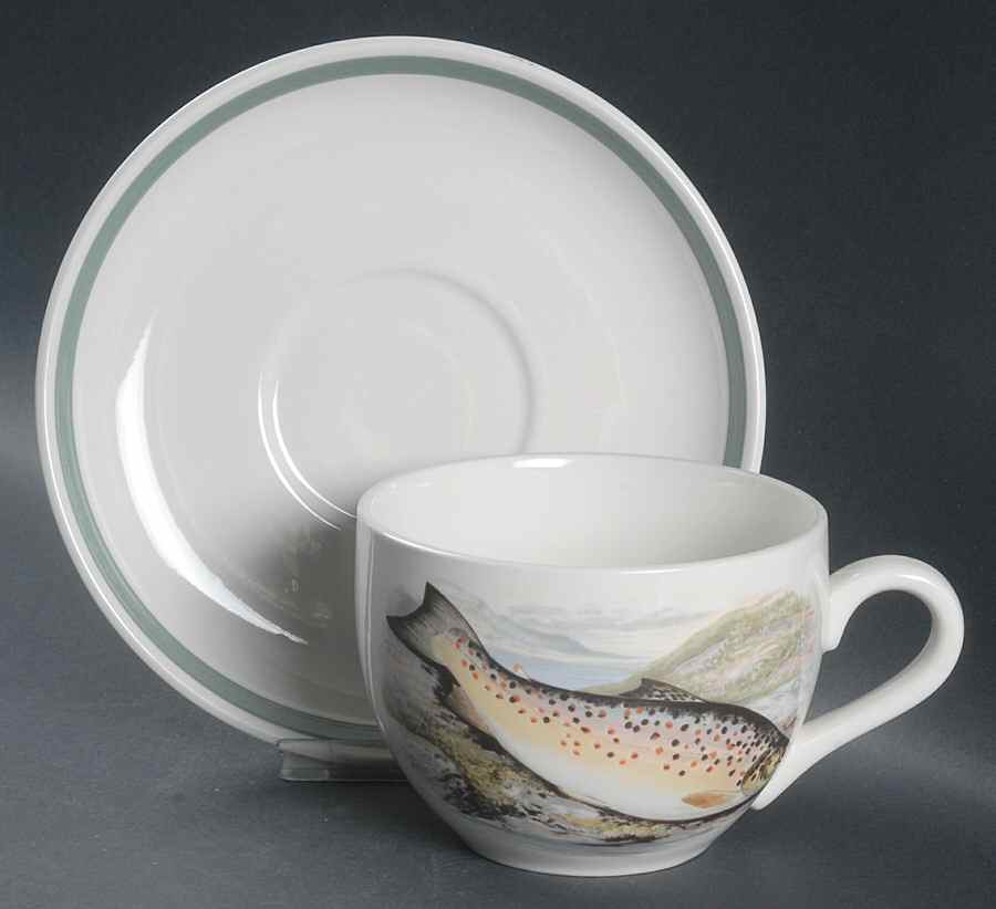 Compleat Angler Band Jumbo Cup & Saucer Set by Portmeirion-1