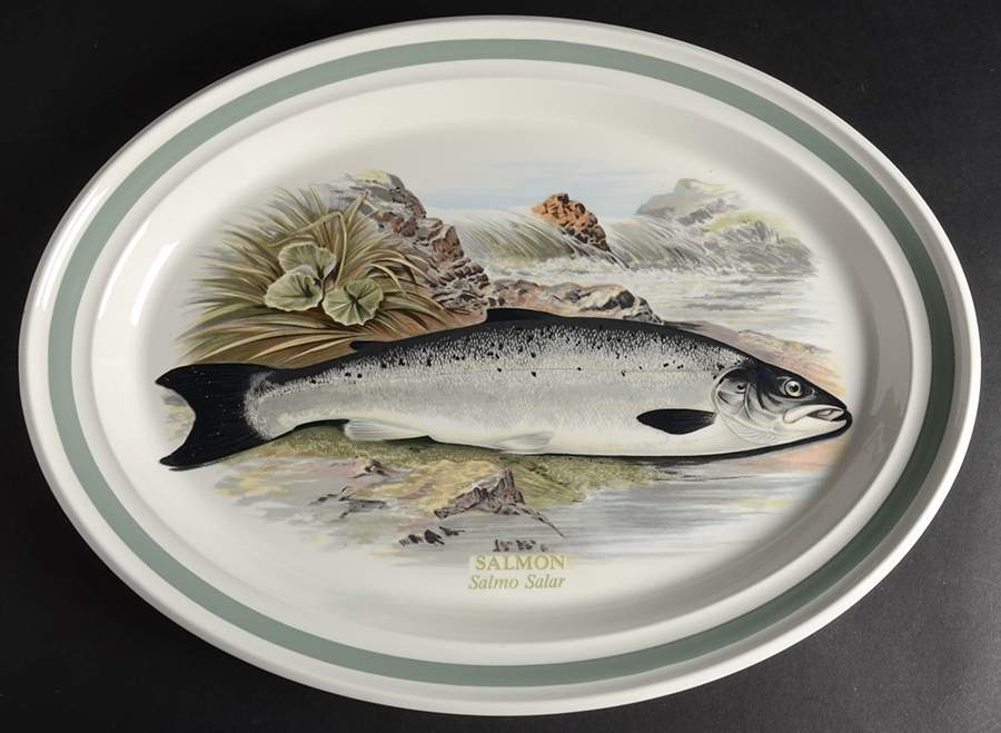 Compleat Angler Band 15" Oval Serving Platter by Portmeirion-1